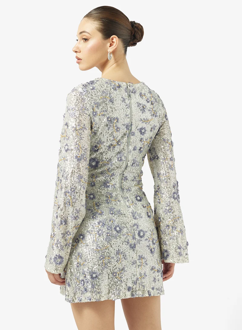 جاست مي فستان واسع الأكمام مطبوع